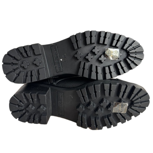 Karl Lagerfeld Paris Women's Black Pippa Combat Boot size 7M NWOT Velcro ankle - Picture 6 of 10